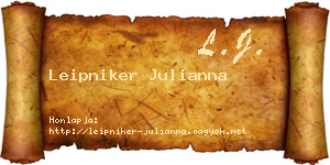 Leipniker Julianna névjegykártya